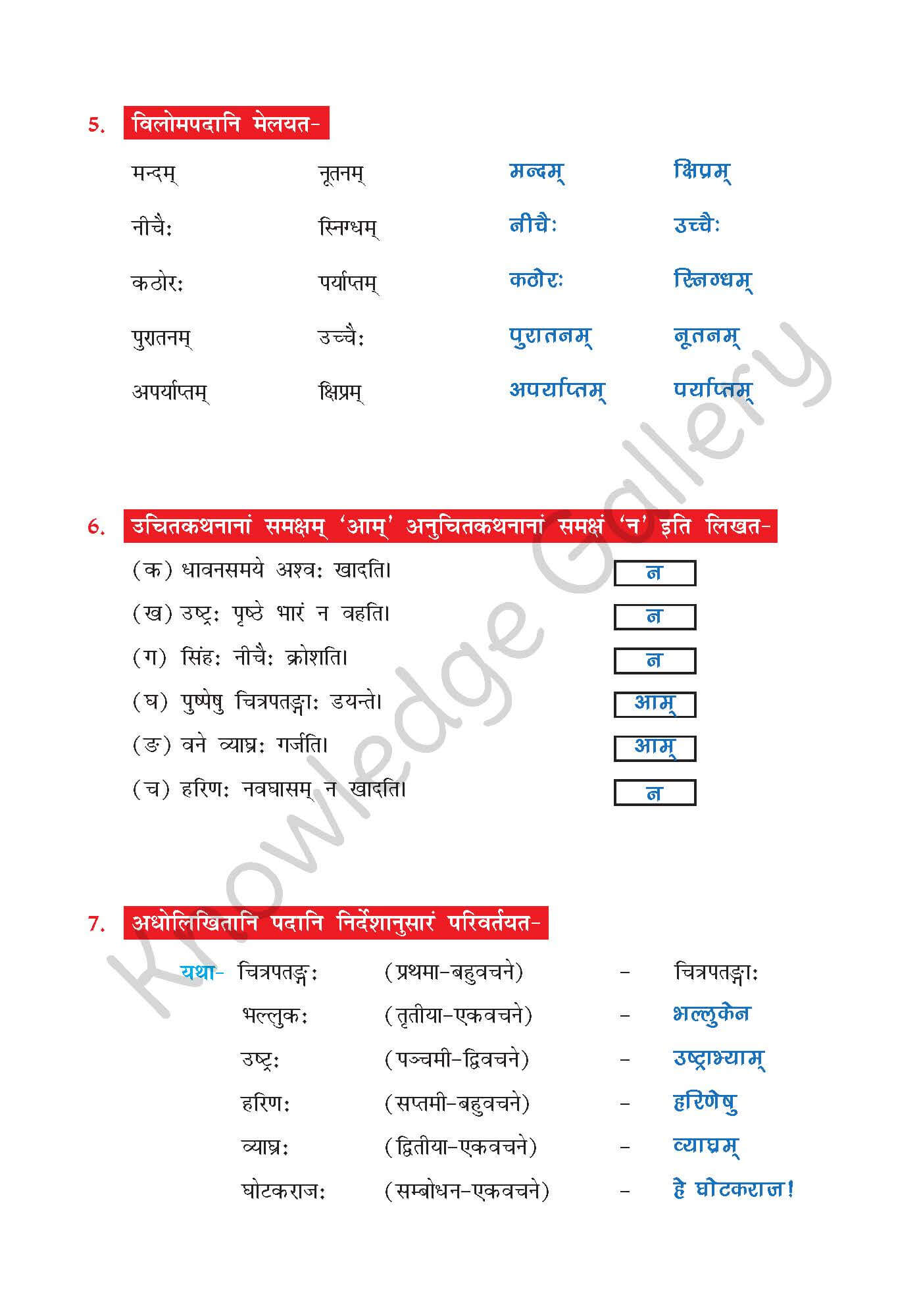 NCERT Solution For Class 7 Sanskrit Chapter 13 part 5