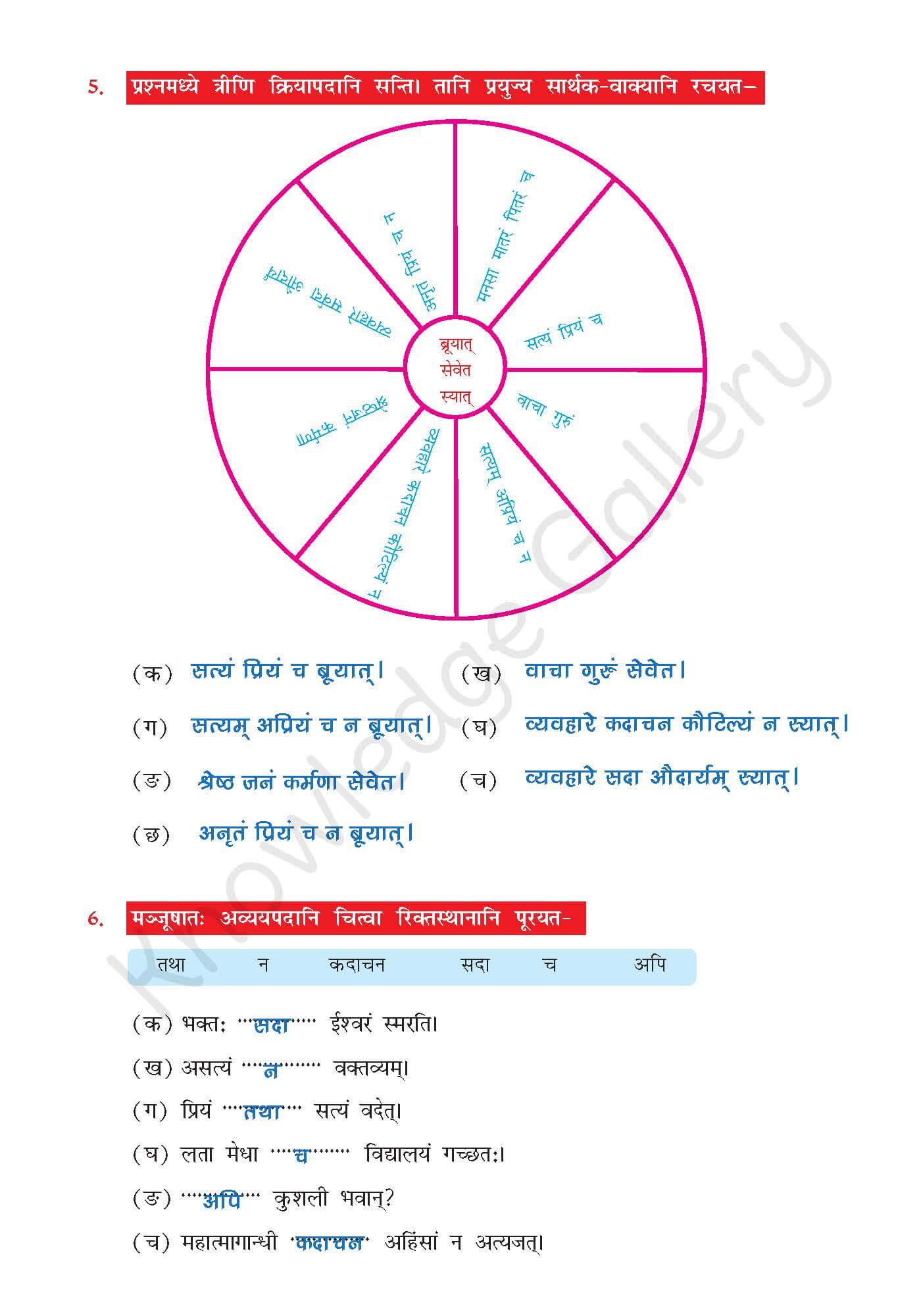 NCERT Solution For Class 7 Sanskrit Chapter 5 part 5