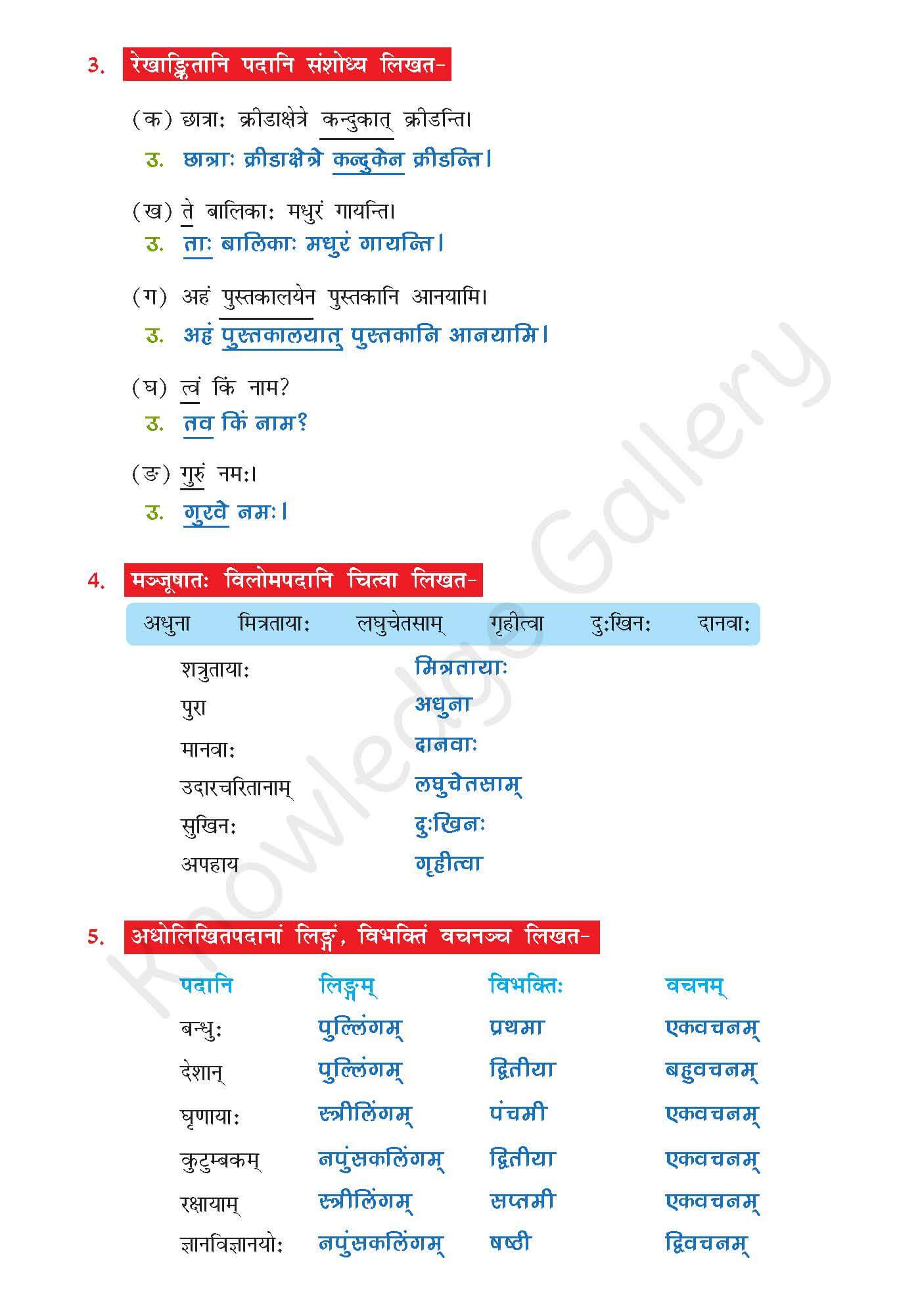 NCERT Solution For Class 7 Sanskrit Chapter 9 part 4