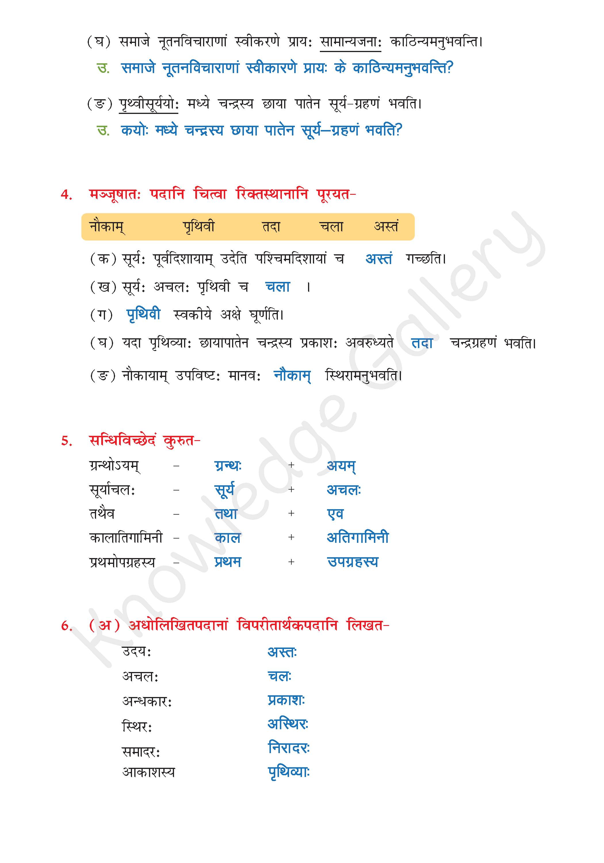 NCERT Solution For Class 8 Sanskrit Chapter 14 part 5