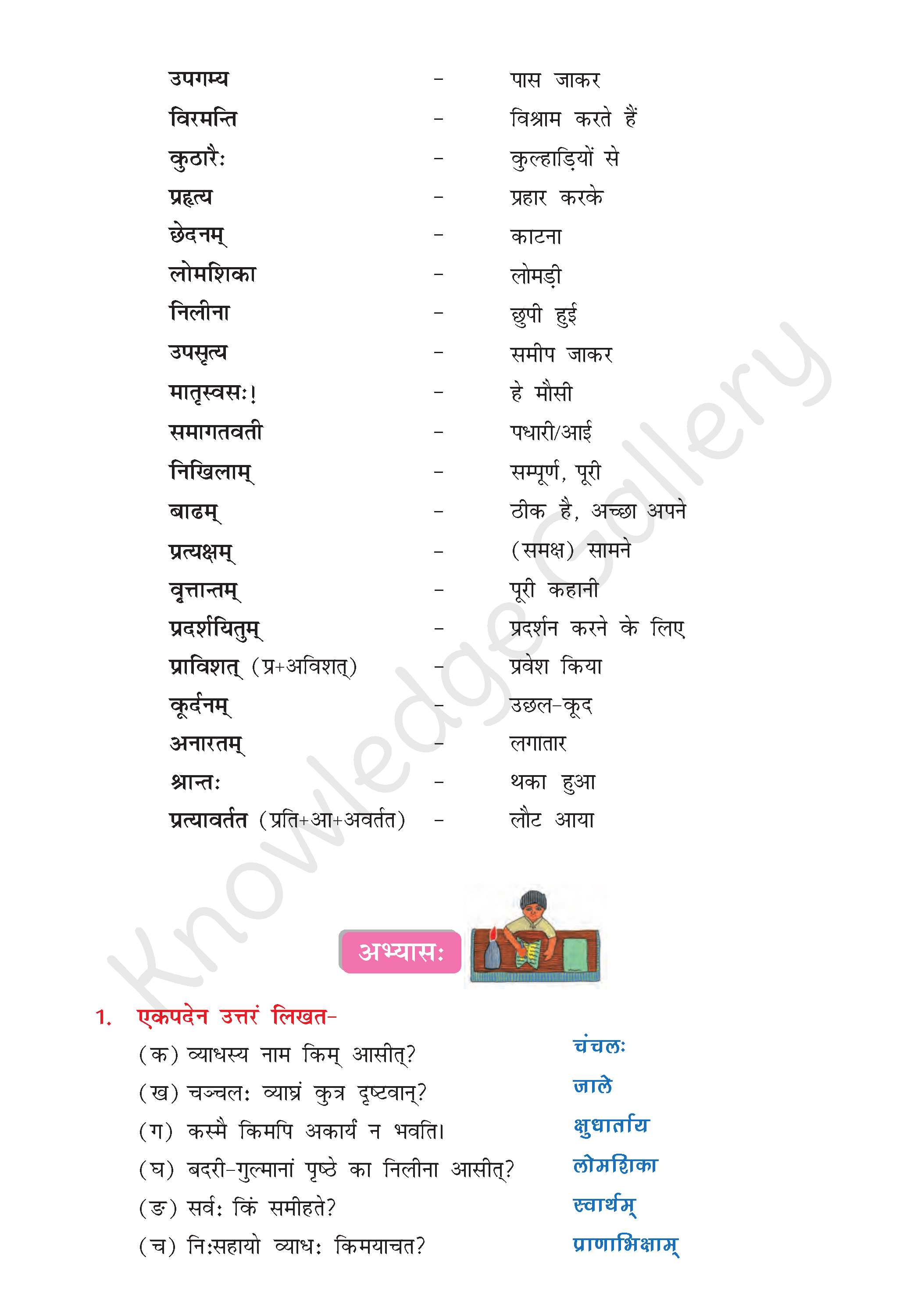 NCERT Solution For Class 8 Sanskrit Chapter 5 part 4