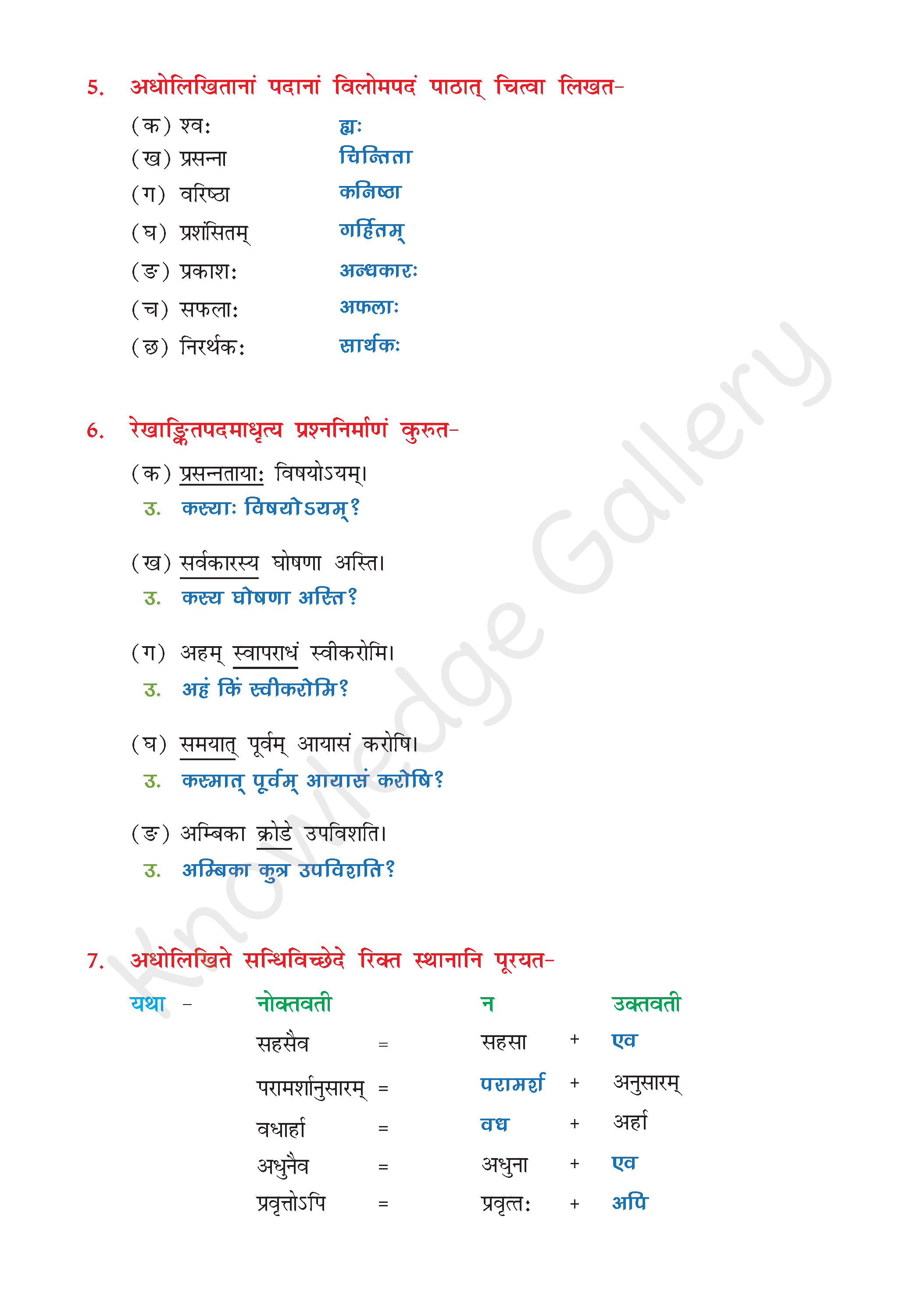 NCERT Solution For Class 8 Sanskrit Chapter 6 part 8