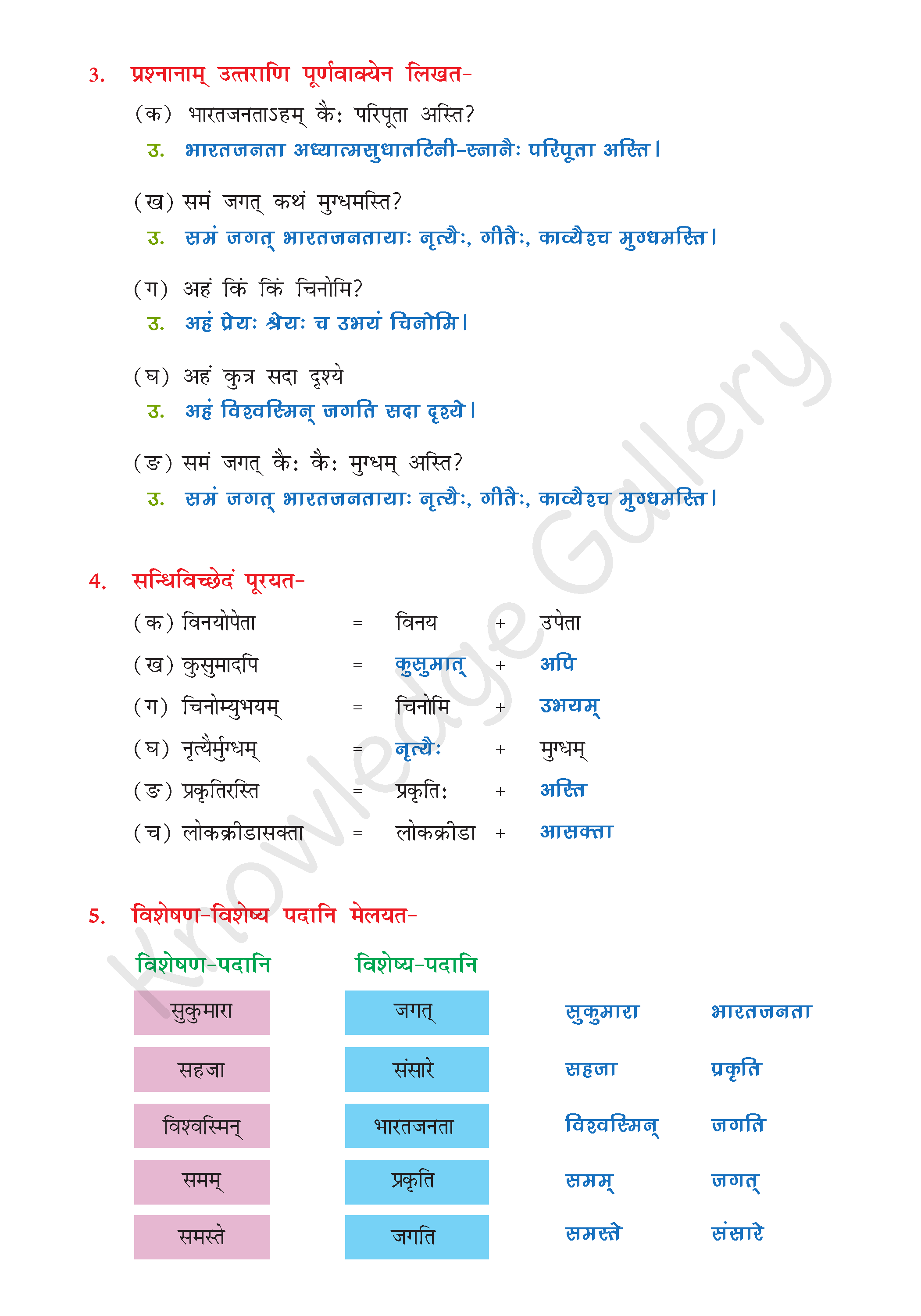 NCERT Solution For Class 8 Sanskrit Chapter 7 part 4