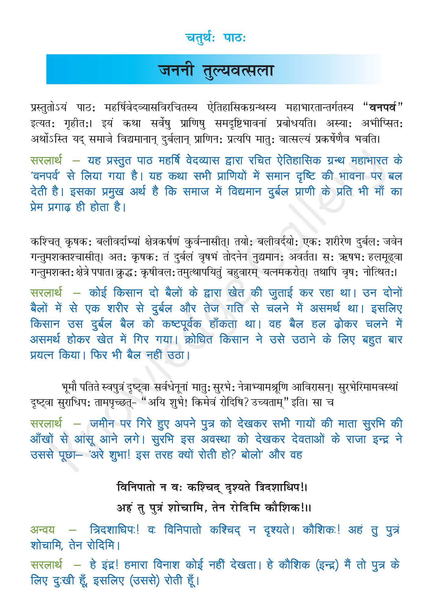 Class 10 Sanskrit Chapter 4 part 1