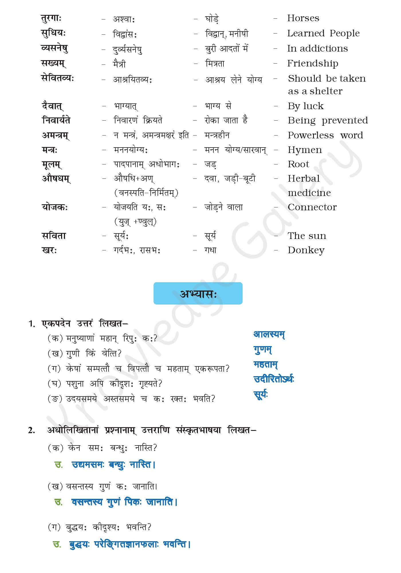 Class 10 Sanskrit Chapter 5 part 5
