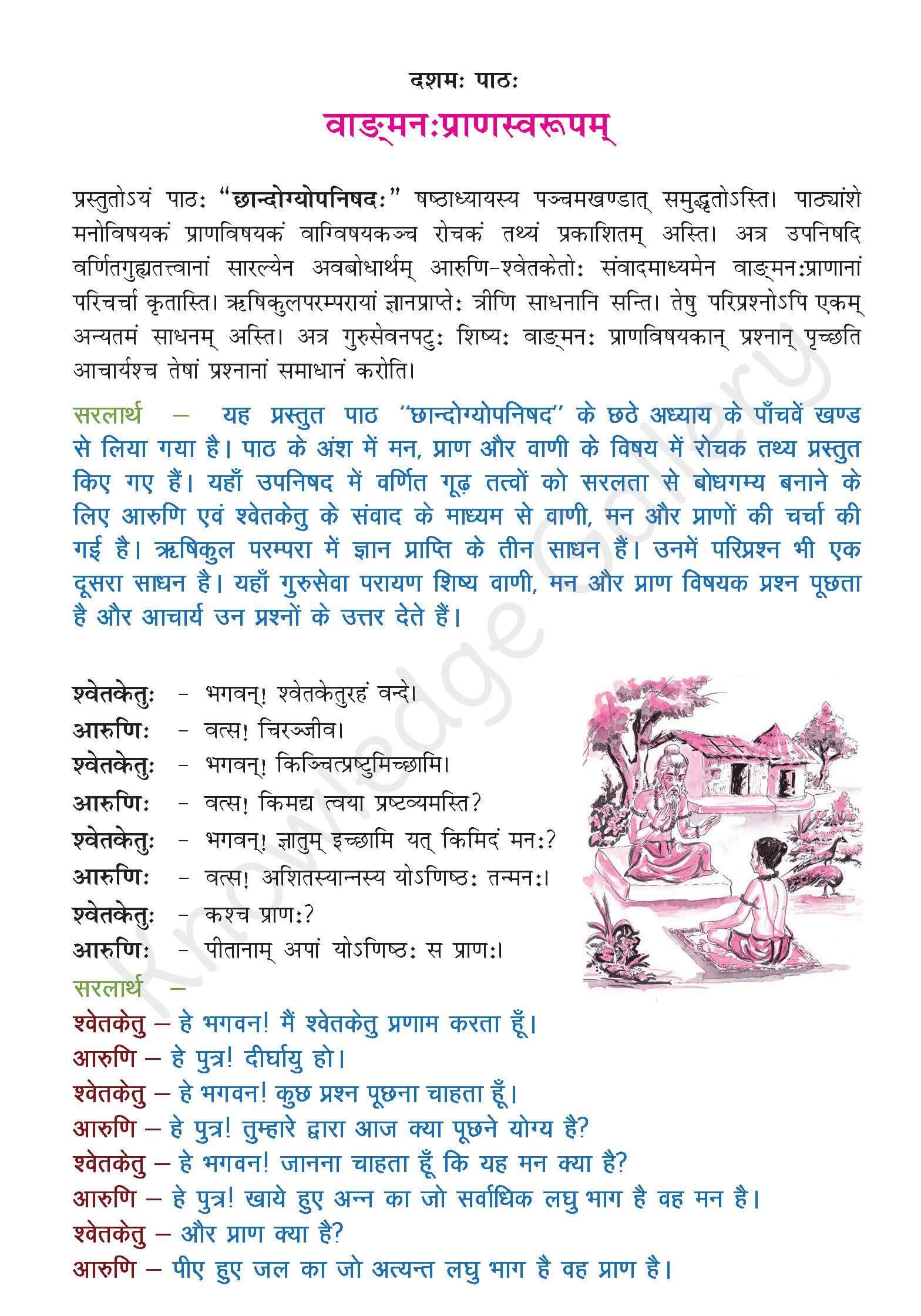 NCERT Solution For Class 9 Sanskrit Chapter 10 part 1