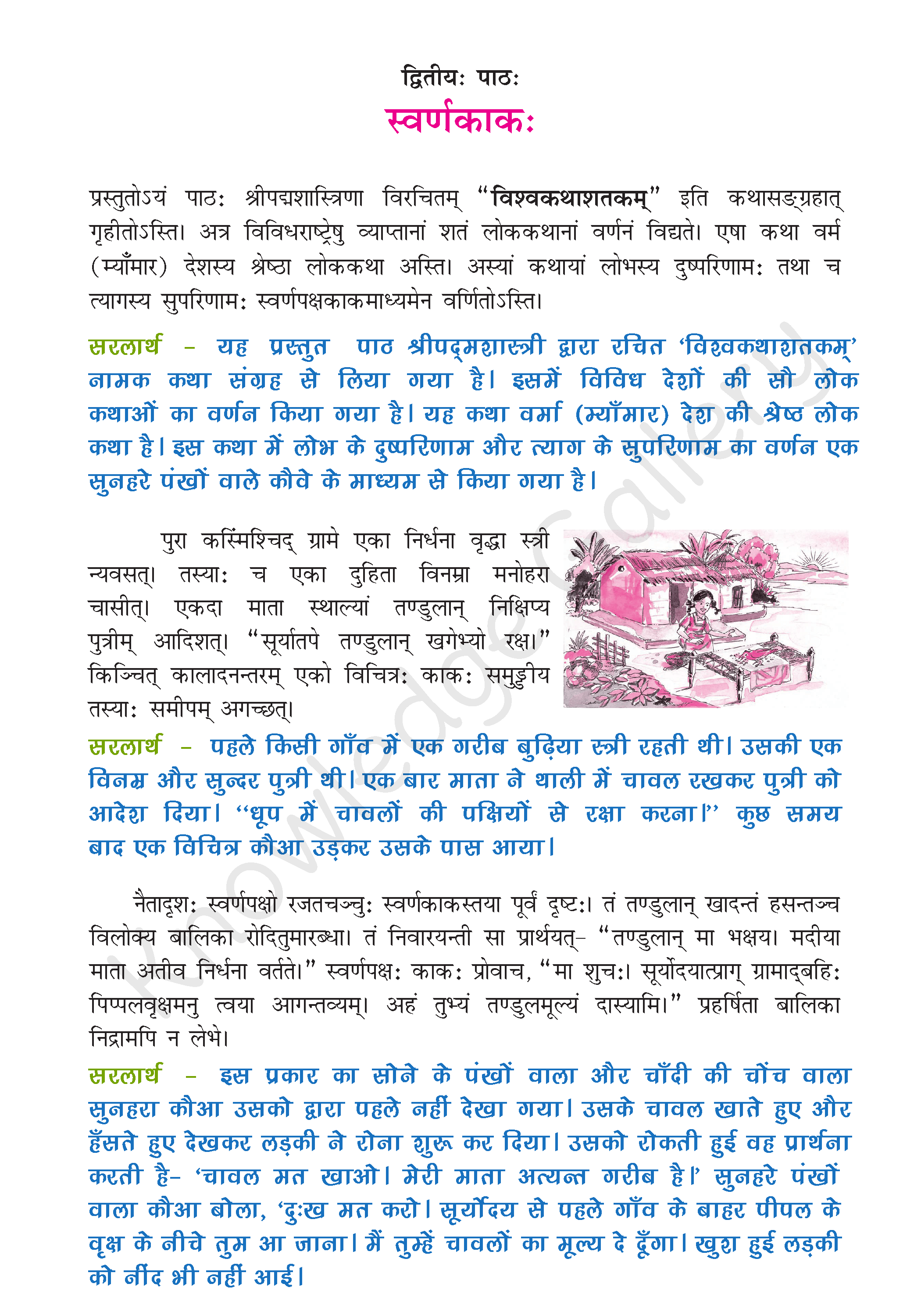 NCERT Solution For Class 9 Sanskrit Chapter 2 part 1