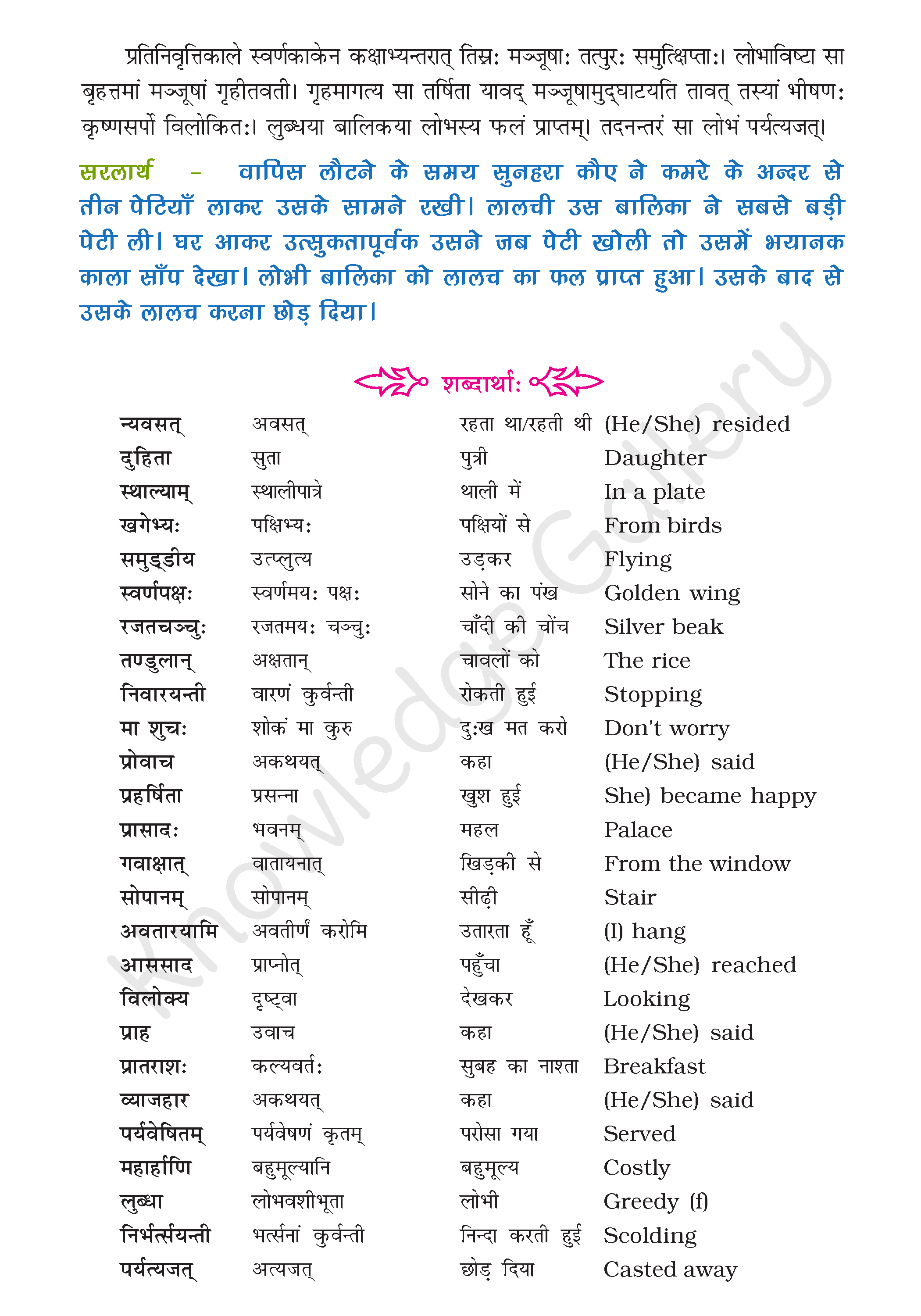 NCERT Solution For Class 9 Sanskrit Chapter 2 part 4