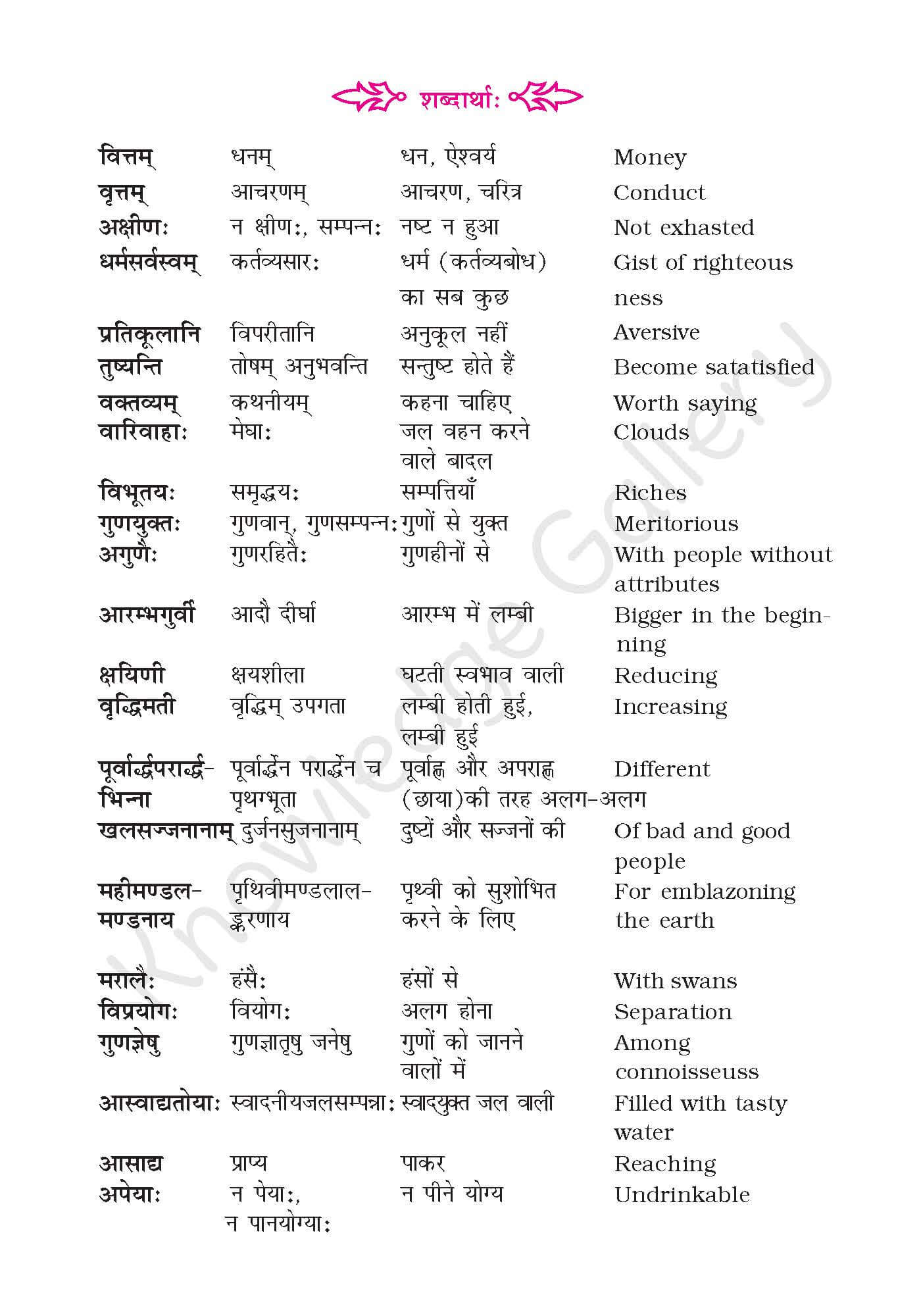 NCERT Solution For Class 9 Sanskrit Chapter 4 part 4