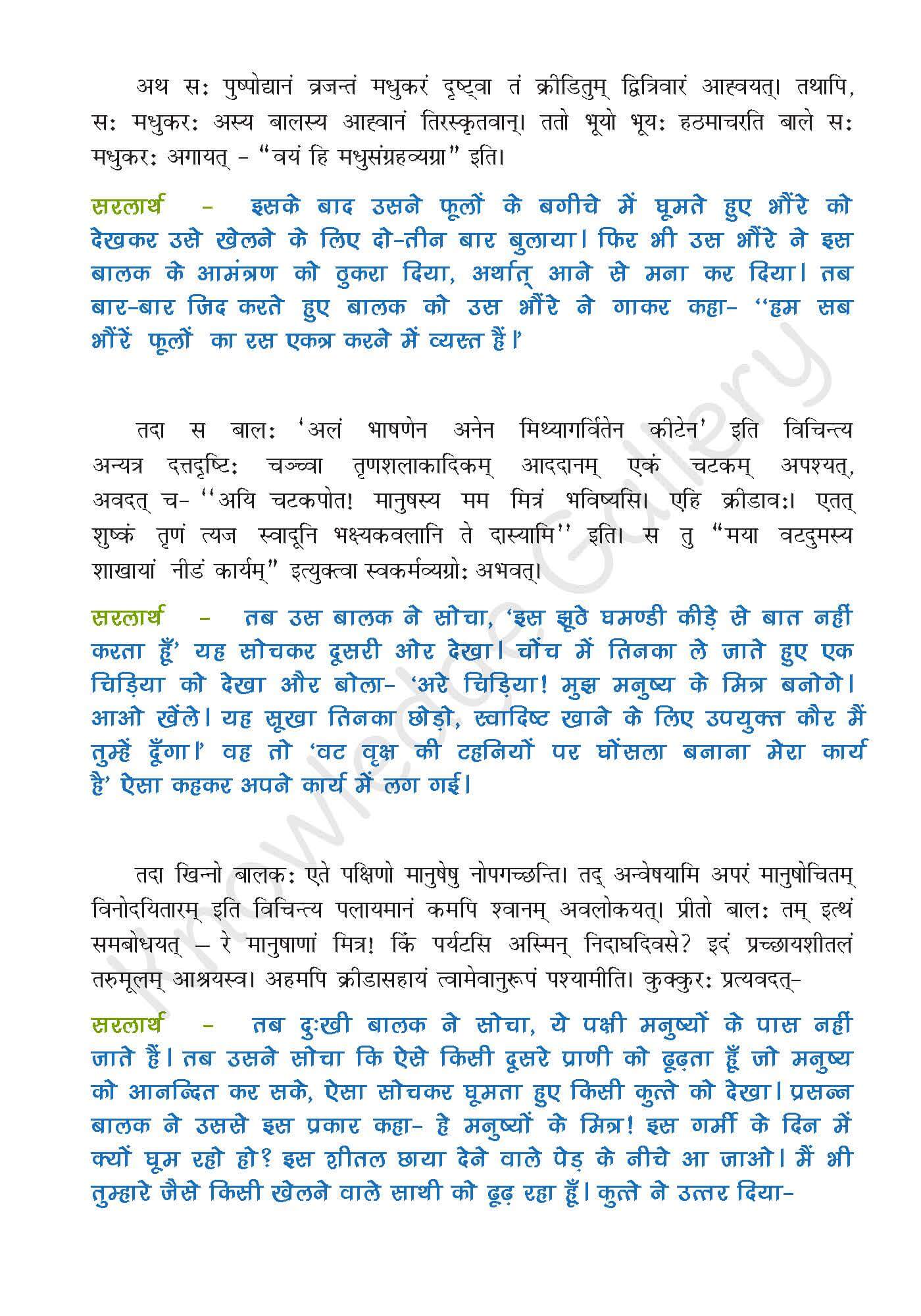 NCERT Solution For Class 9 Sanskrit Chapter 5 part 2