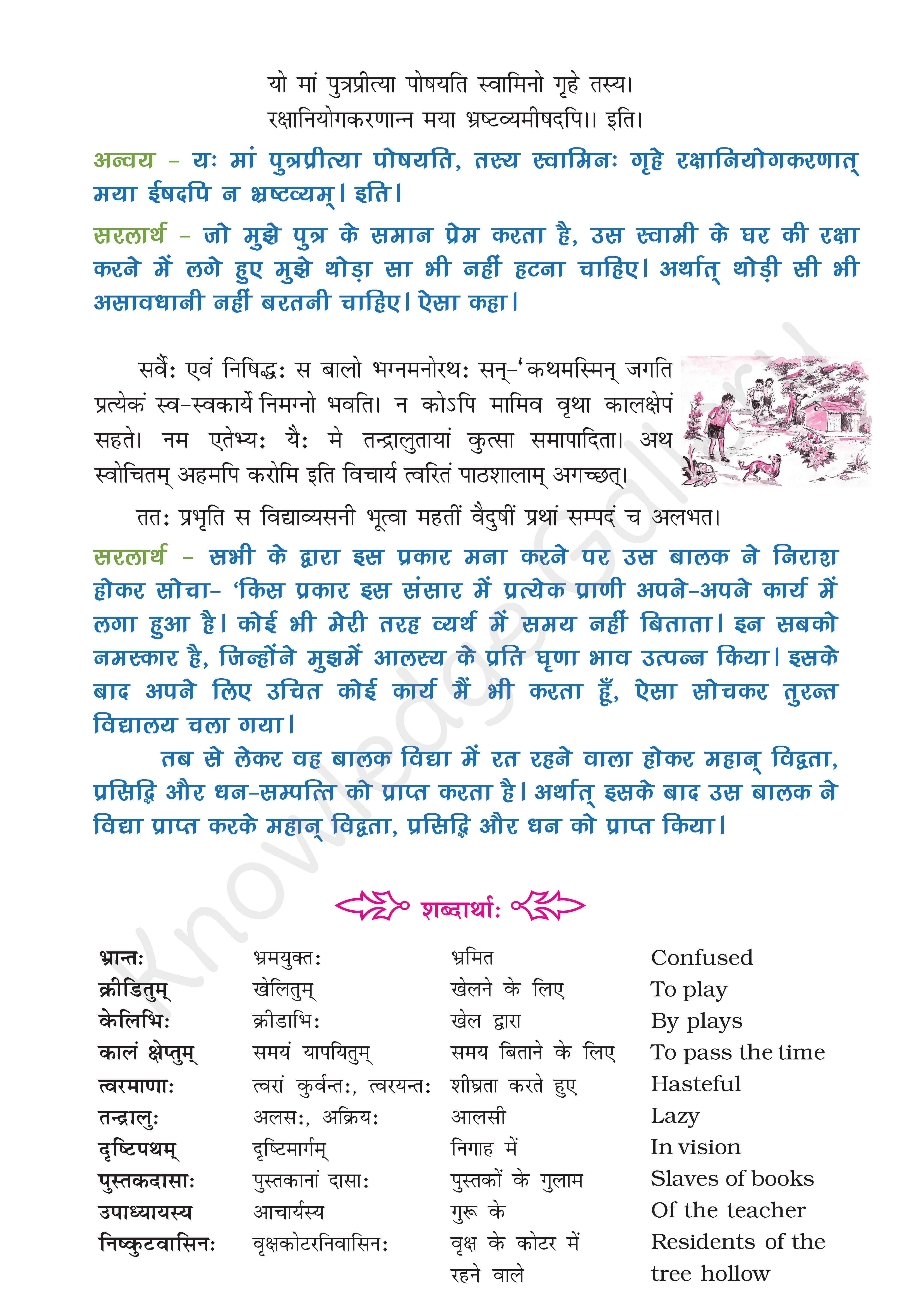 NCERT Solution For Class 9 Sanskrit Chapter 5 part 3
