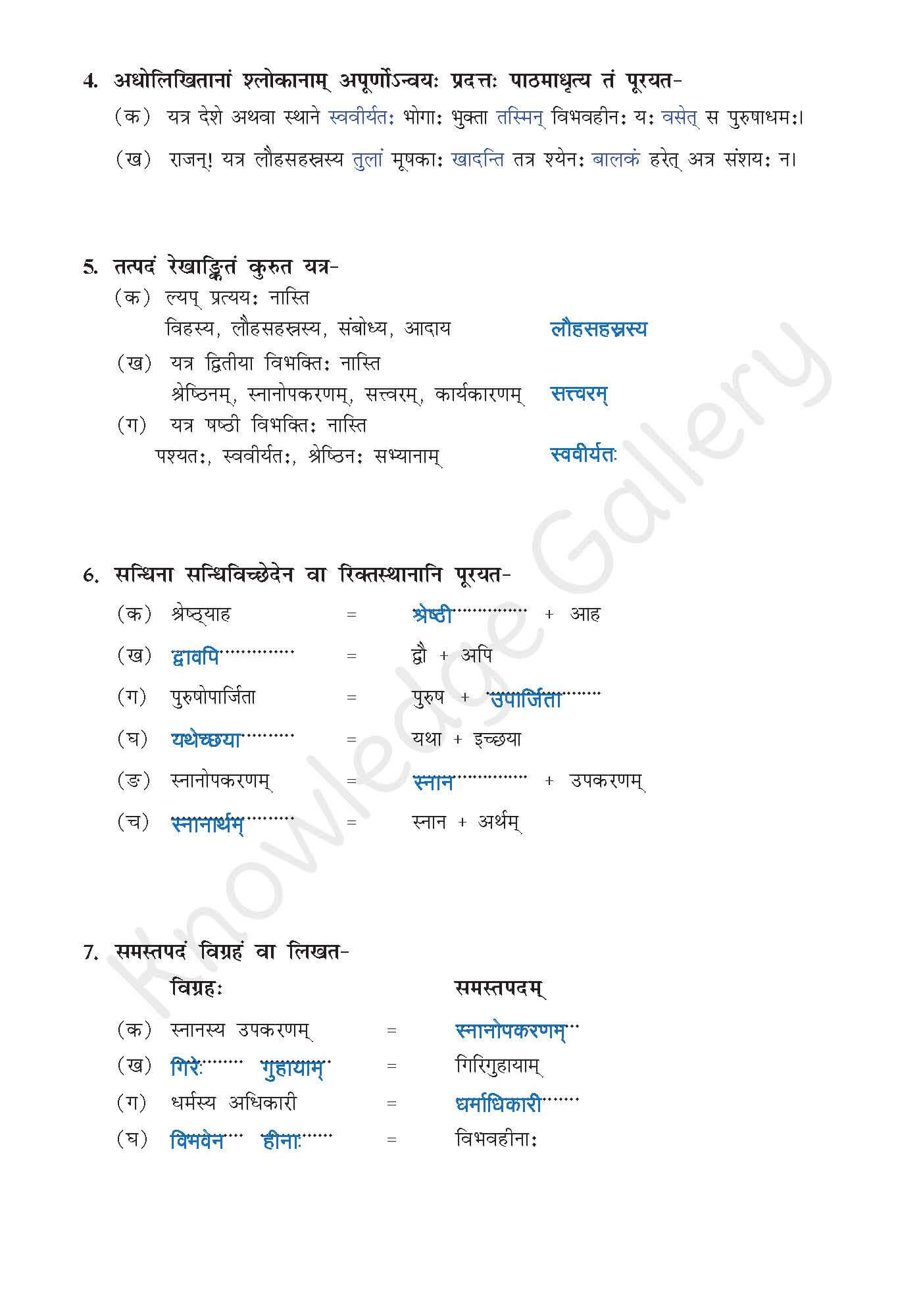 NCERT Solution For Class 9 Sanskrit Chapter 6 part 6