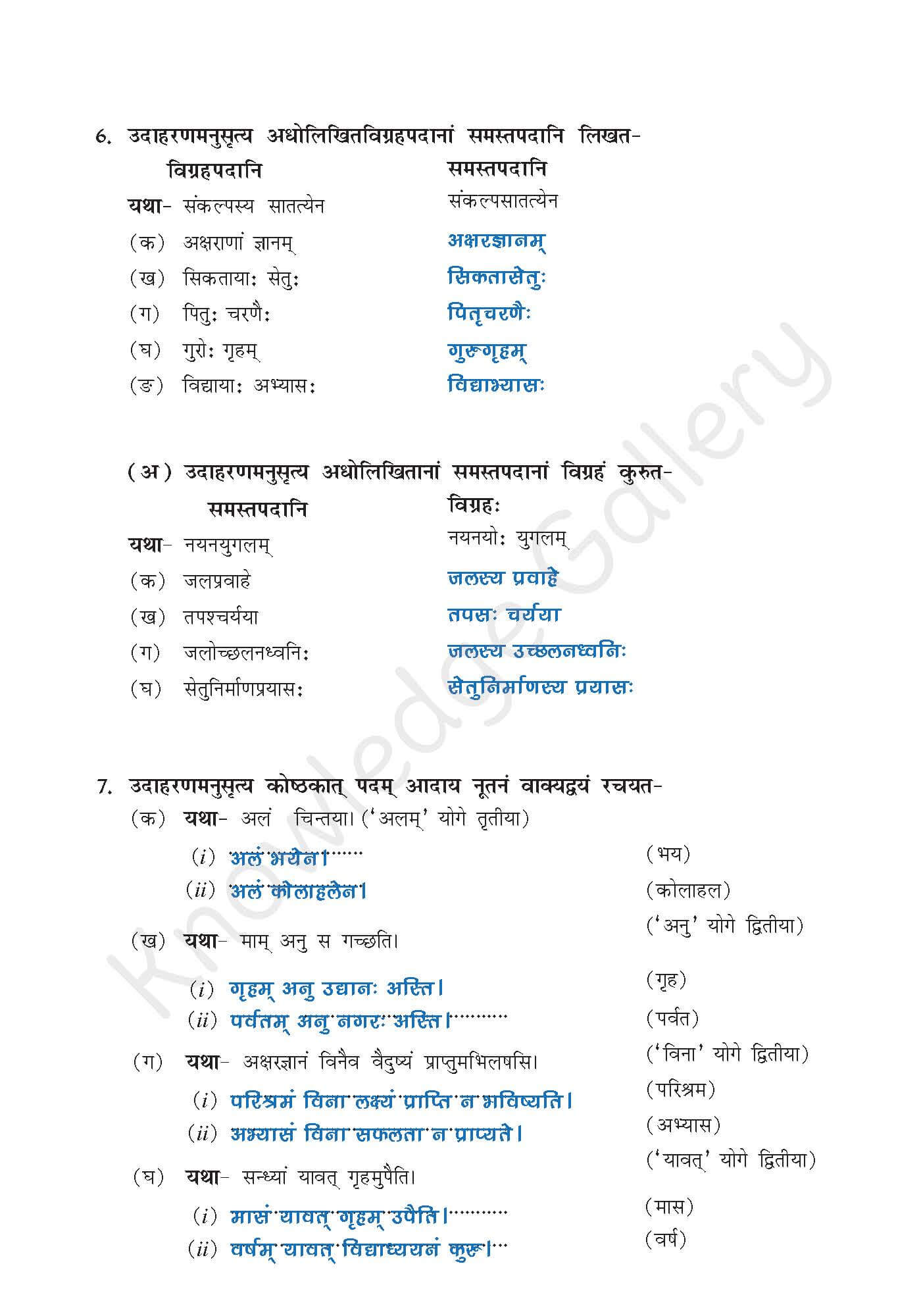 NCERT Solution For Class 9 Sanskrit Chapter 7 part 8