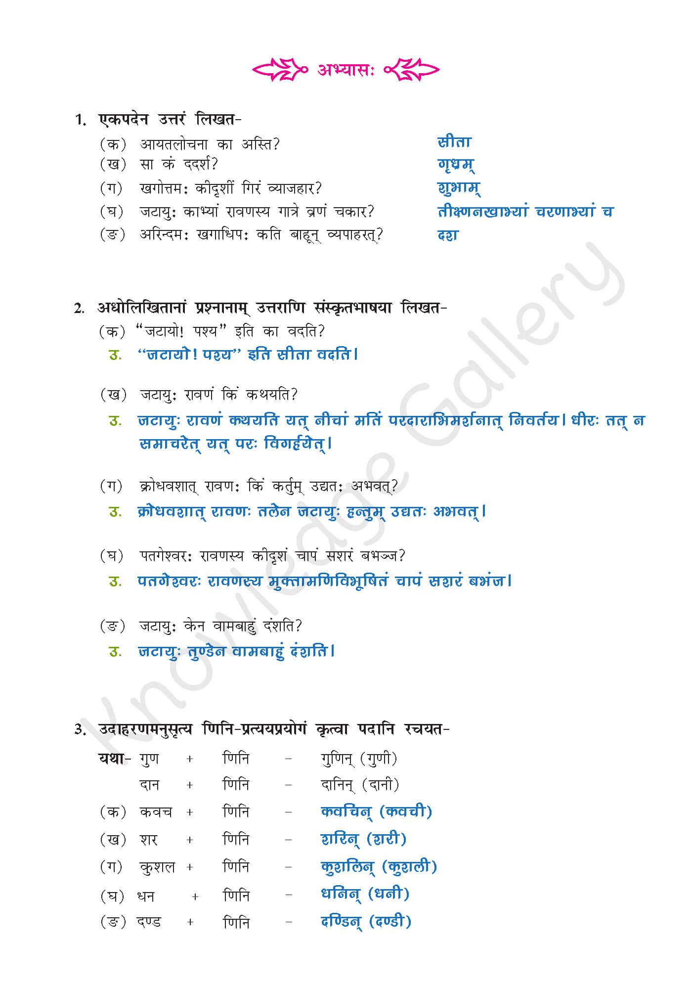 NCERT Solution For Class 9 Sanskrit Chapter 8 part 5